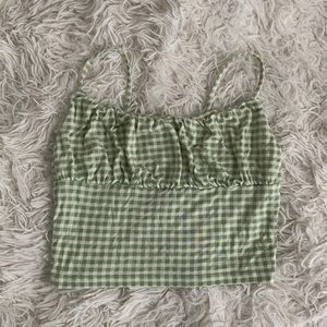 Gingham Green Crop Top Pacsun